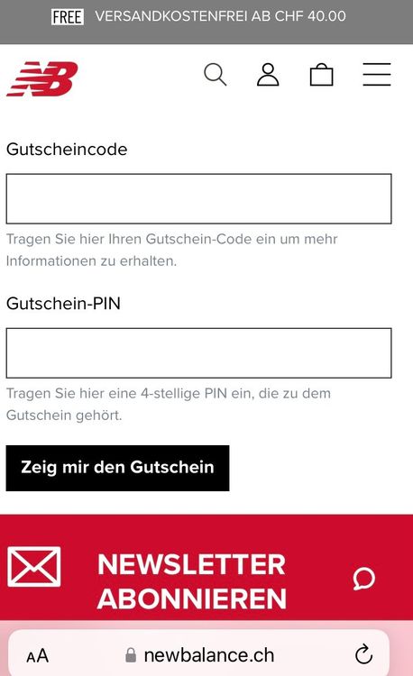 New balance gutscheincode online