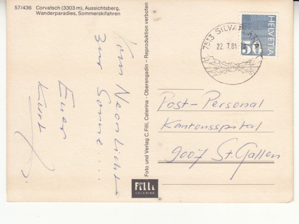 Cartoline postali: Corvatsch 1984 – Usato da Bürglen TG venduto da StampGraf 1