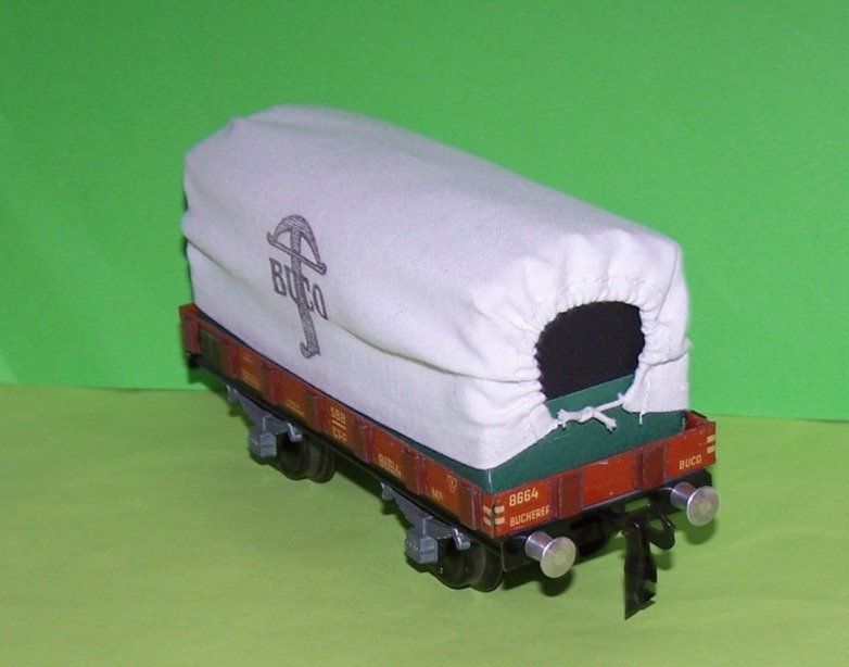 Buco Trains électriques: Buco 8664: M6 Niederbordwagen mit Plache,  Spur 0, SoMo – D'occasion à Brüttisellen par Rentner44zh 4