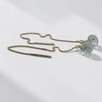 Kettenohrringe mit Aquamarine in Silber