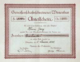 Genossenschaftsschreinerei Winterthur - 1929