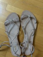 Sandalen Leder Riemchen gold