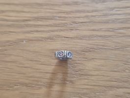 Pandora Silber 925 Charm Anhänger mit rosa Zirkonia Steinen