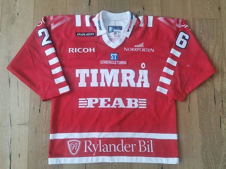 Timra IK Gameworn Eishockey Trikot Piros