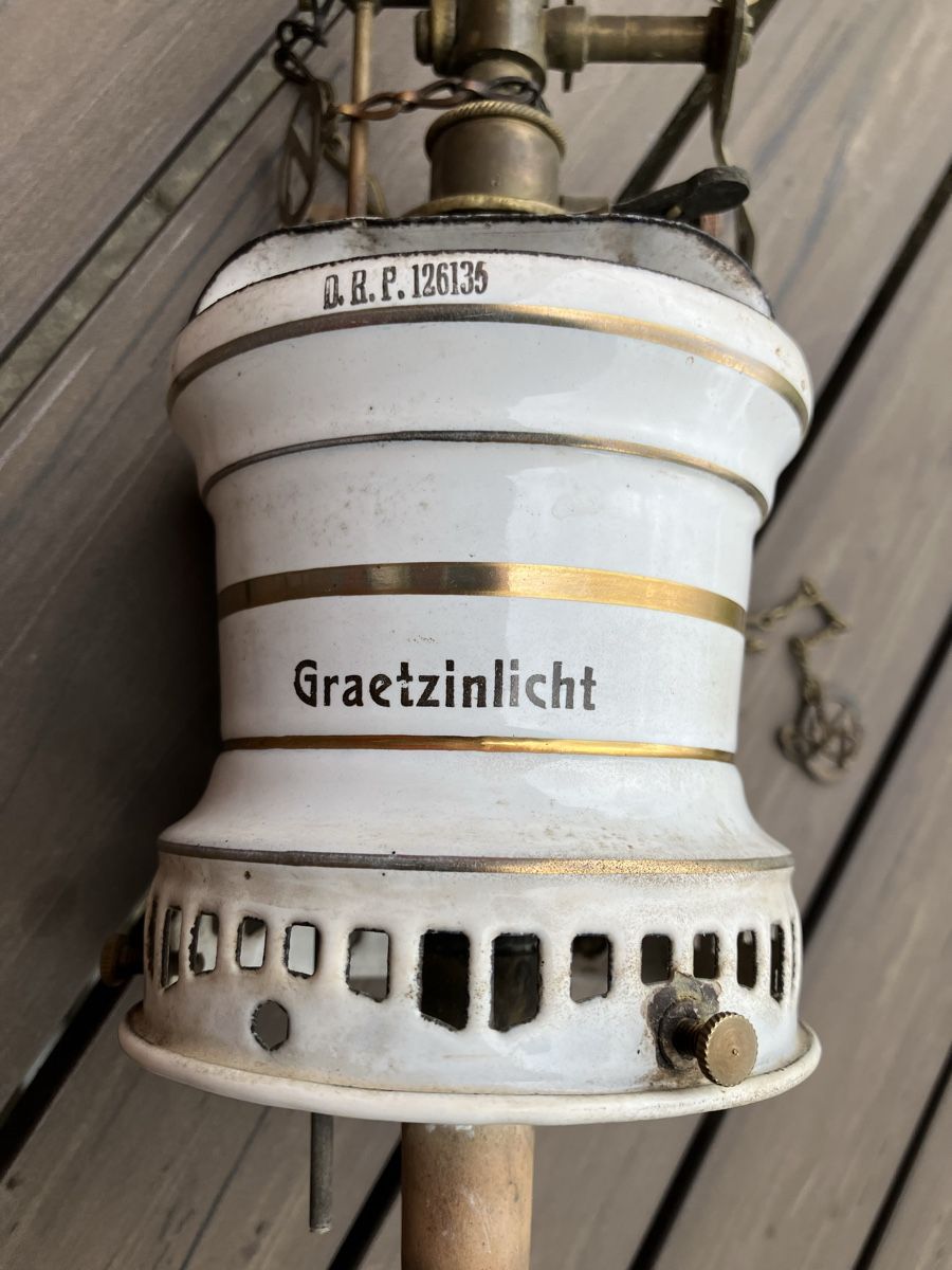 Lampade: Lampe, Gaslampe, D.R.P., Graetzinlicht – Difettoso da Neftenbach venduto da 889095 1