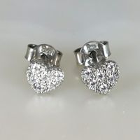 Boucles d'oreille cubic zirconium motif " Coeur " Ag925