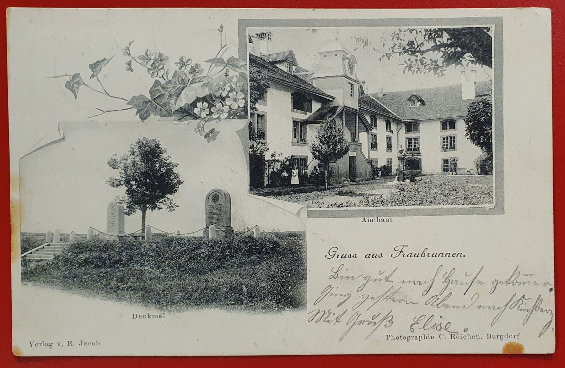 Ansichtskarten: Gruss aus Fraubrunnen 1901 – Gebraucht aus Kreuzlingen von Rschweiz1