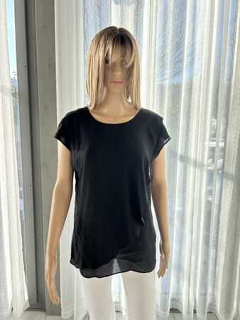 Ralph Lauren Black Blouse, Size M, Sheer, Elegant Look