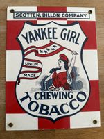 Emailschild Yankee Girl Chewing Tobacco, USA, Vintage