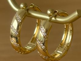 Luxus Elegante Creolen Ohrschmuck Ohrstecker Farbe Gold