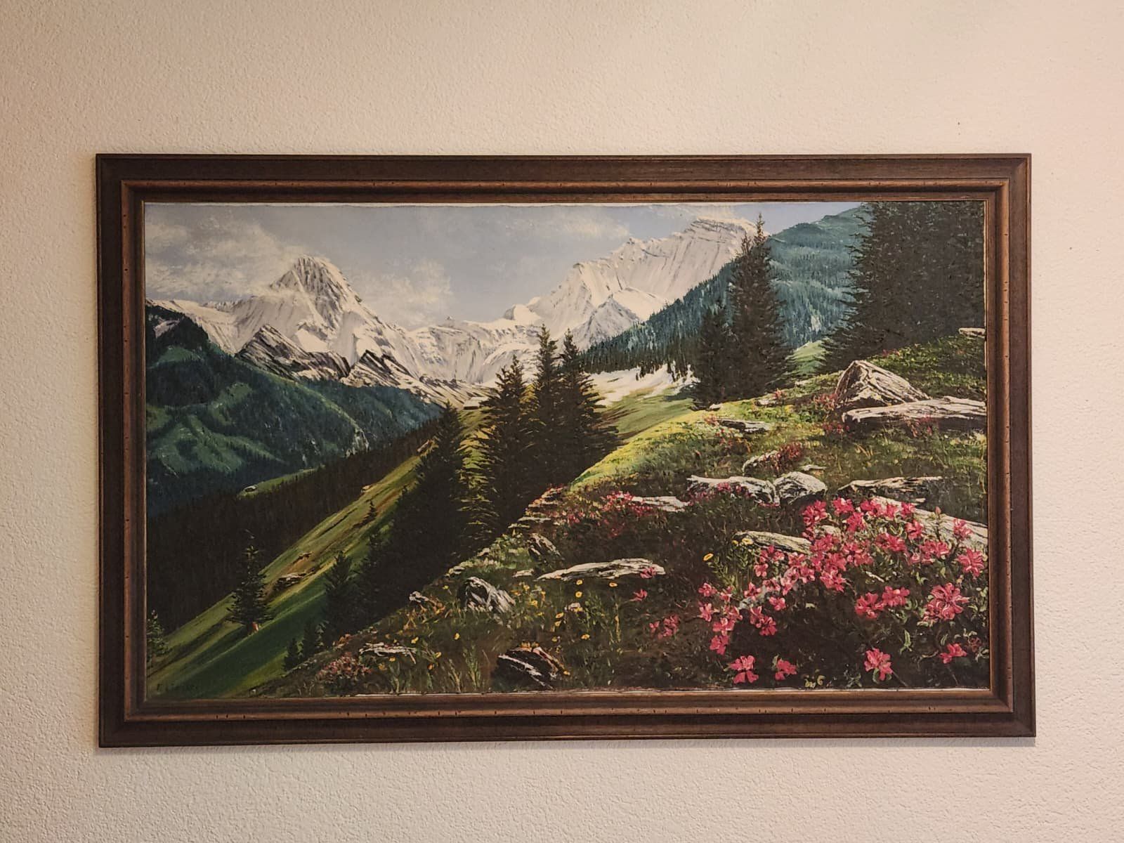 Dipinti: Bild/ Gemälde Mürren mit Blick auf Eiger, Mönch, Jungfrau – Usato da Eriz venduto da BeachMontain