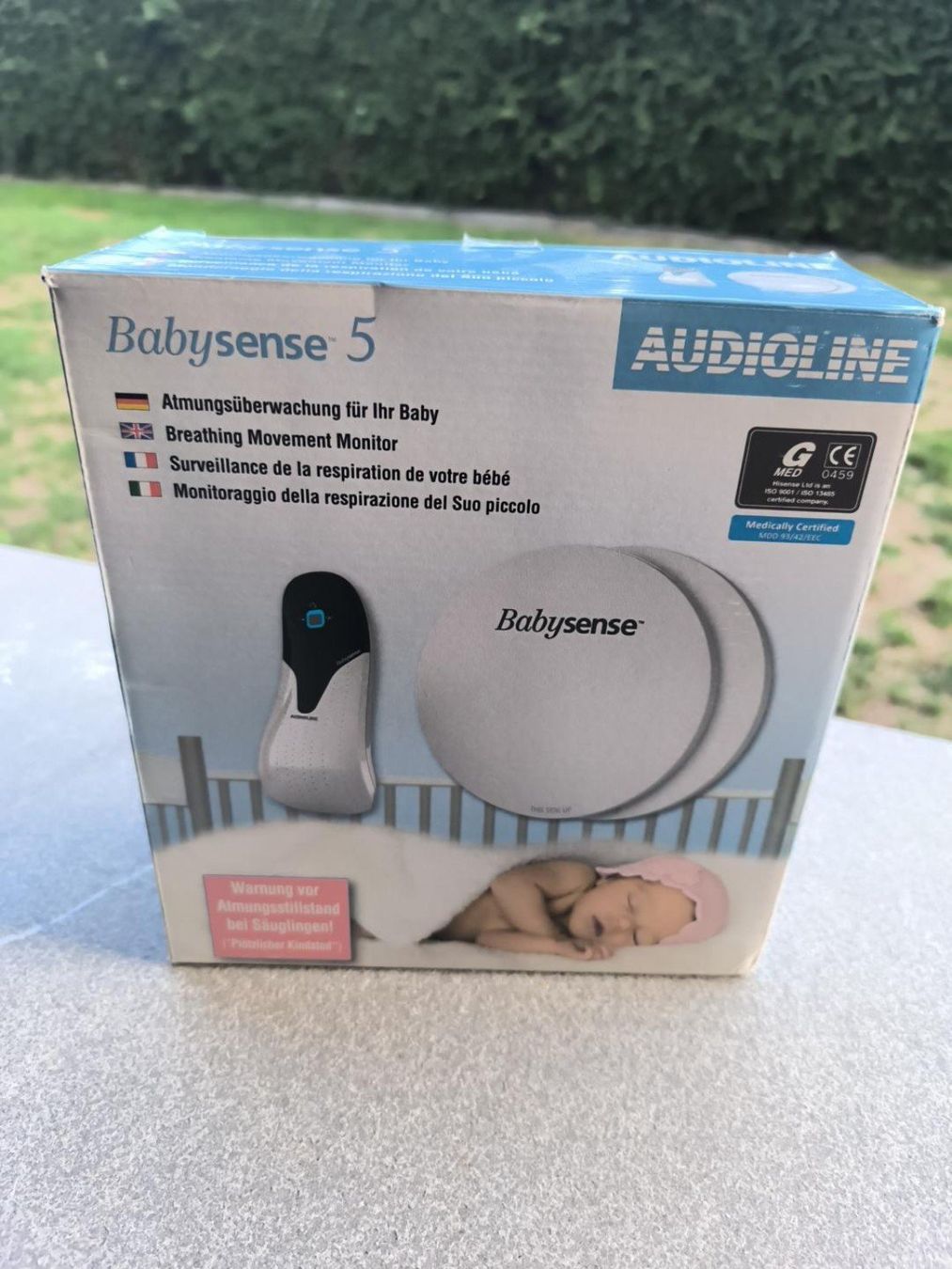 Babyphone: Audioline Babysense 5 Atemmonitor mit 2 Sensorplatten – Usato da St.Erhard venduto da felderline 2