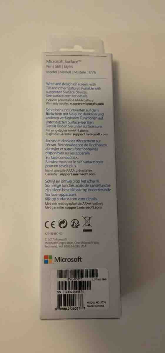 Microsoft Penna & Evidenziatori: Microsoft Surface Pen Modell 1776 gebraucht – Nuovo e nell'imballaggio originale da Luzern venduto da xc33 1