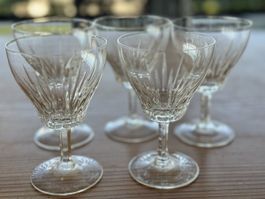 5 Kristall Sherry Gläser, Vintage, Bleikristall, Top!