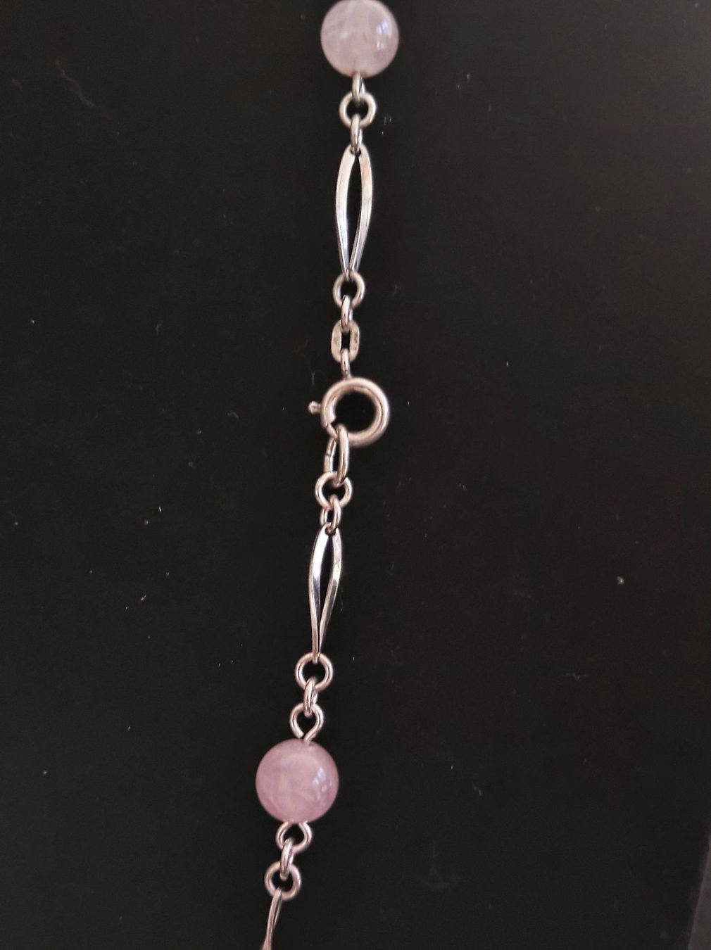 Catenine: Halskette Silber 800 mit Rosenquarz – Usato da Bettwiesen venduto da wicking27 1