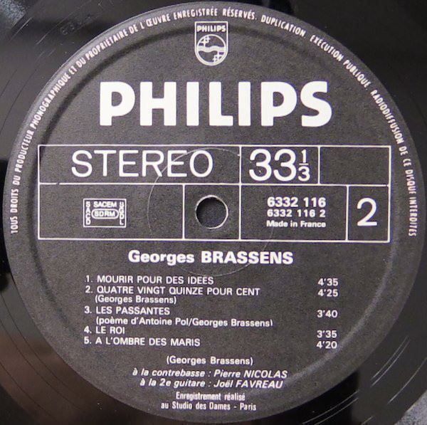 Dischi in vinile: Georges Brassens 1972 Near Mint LP – Usato da Genève venduto da Cockattoo 2