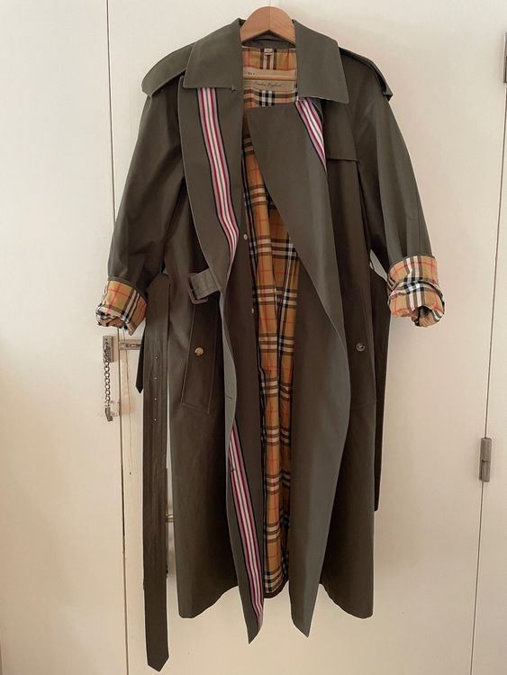 Burberry collegiate stripe cotton gabardine hot sale trench coat