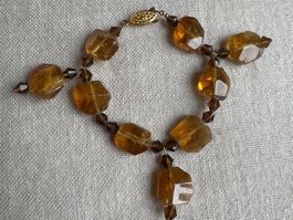 Halbedelsteine Armband braun