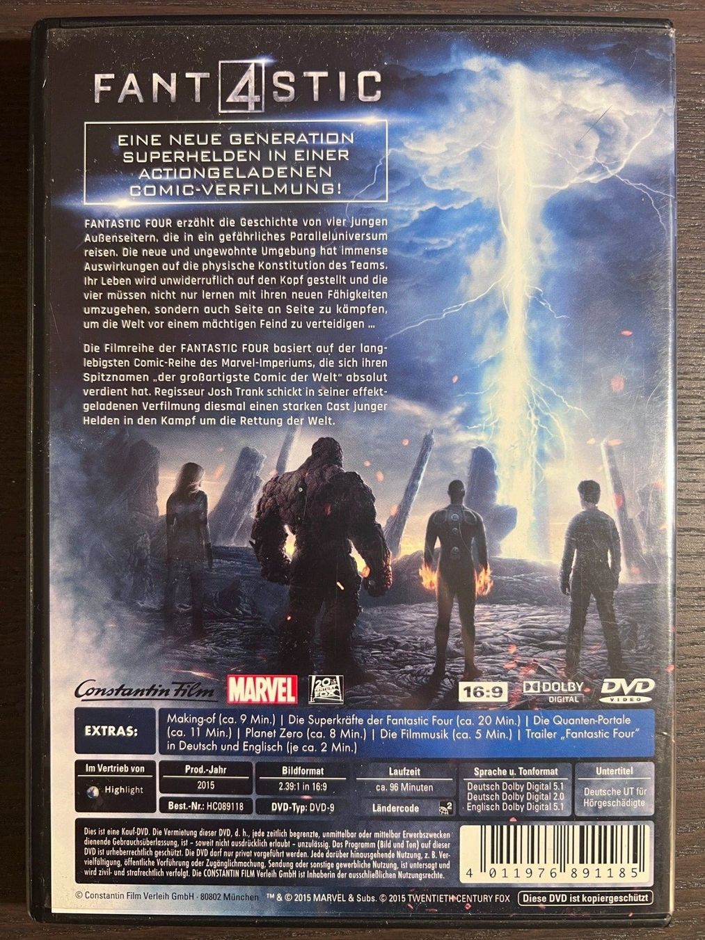 Tutti i DVDs: Fantastic Four ( 2015 ) – Usato da Zürich venduto da FilmFreunde 1