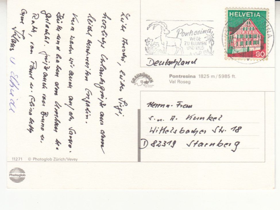 Ansichtskarten: Val Roseg 1985 – Gebraucht aus Bürglen TG von StampGraf 1