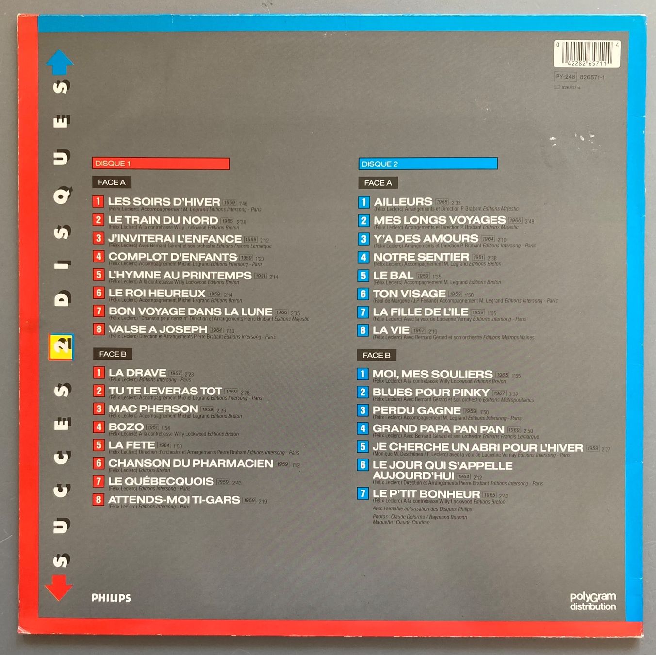 Dischi in vinile: FELIX LECLERC - SUCCES 2 DISQUES – Usato da Poliez-Pittet venduto da Newtown-Records 1