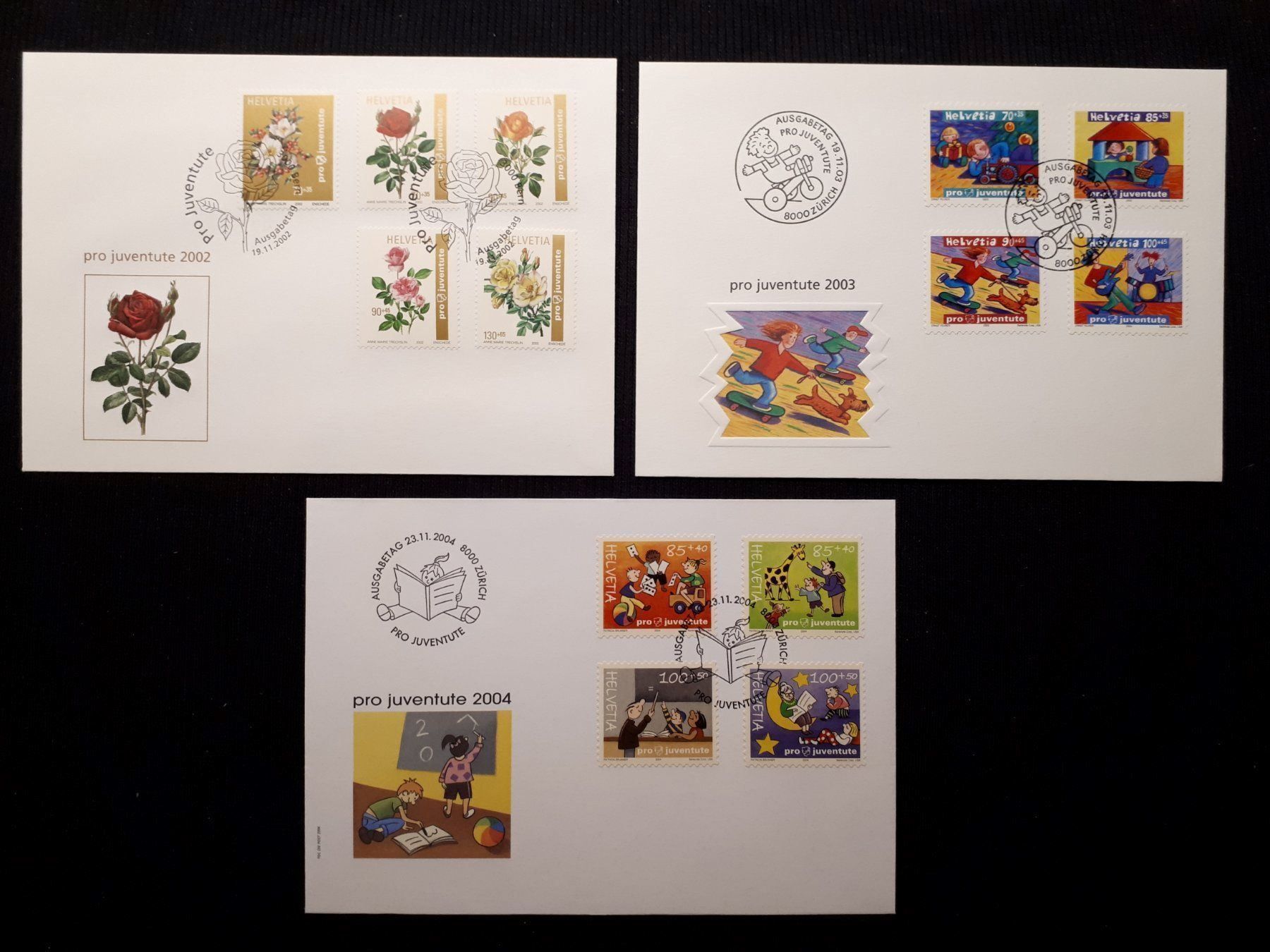 Tous les timbres: PRO JUVENTUTE LOT: FDC 2002 - 2004 – D'occasion à Ponto Valentino par giorgia06