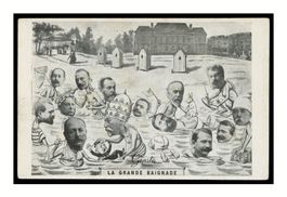 LA GRANDE BAIGNADE - 1900 "Humour Politique"