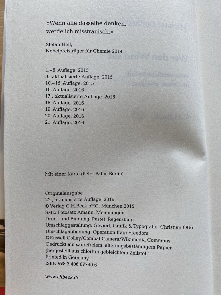 Libri: Wer den Wind sät - Michael Lüders – Usato da Schwarzenburg venduto da Michellu 5