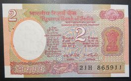 Banknote Indien, 2 Rupees, Satellit 1977