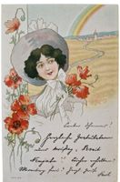 Ansichtskarte Jugendstil Dame