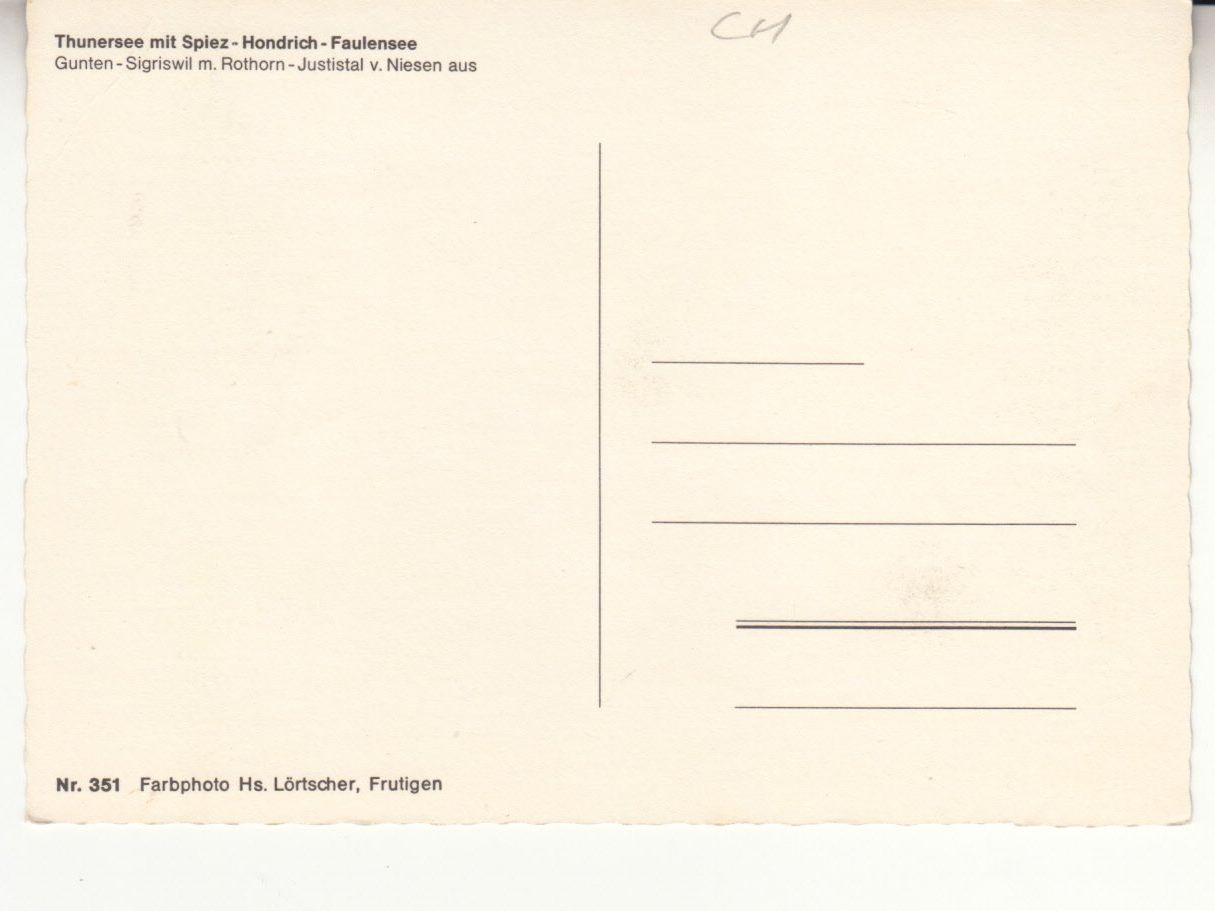 Ansichtskarten: Thunersee ca. 1960 – Gebraucht aus Bürglen TG von StampGraf 1