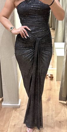 Schickes, schwarzes Abendkleid mit Glitzer, Grösse 36 ✨