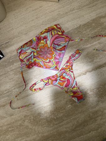 Bikini Bandeau style colorful print Size M