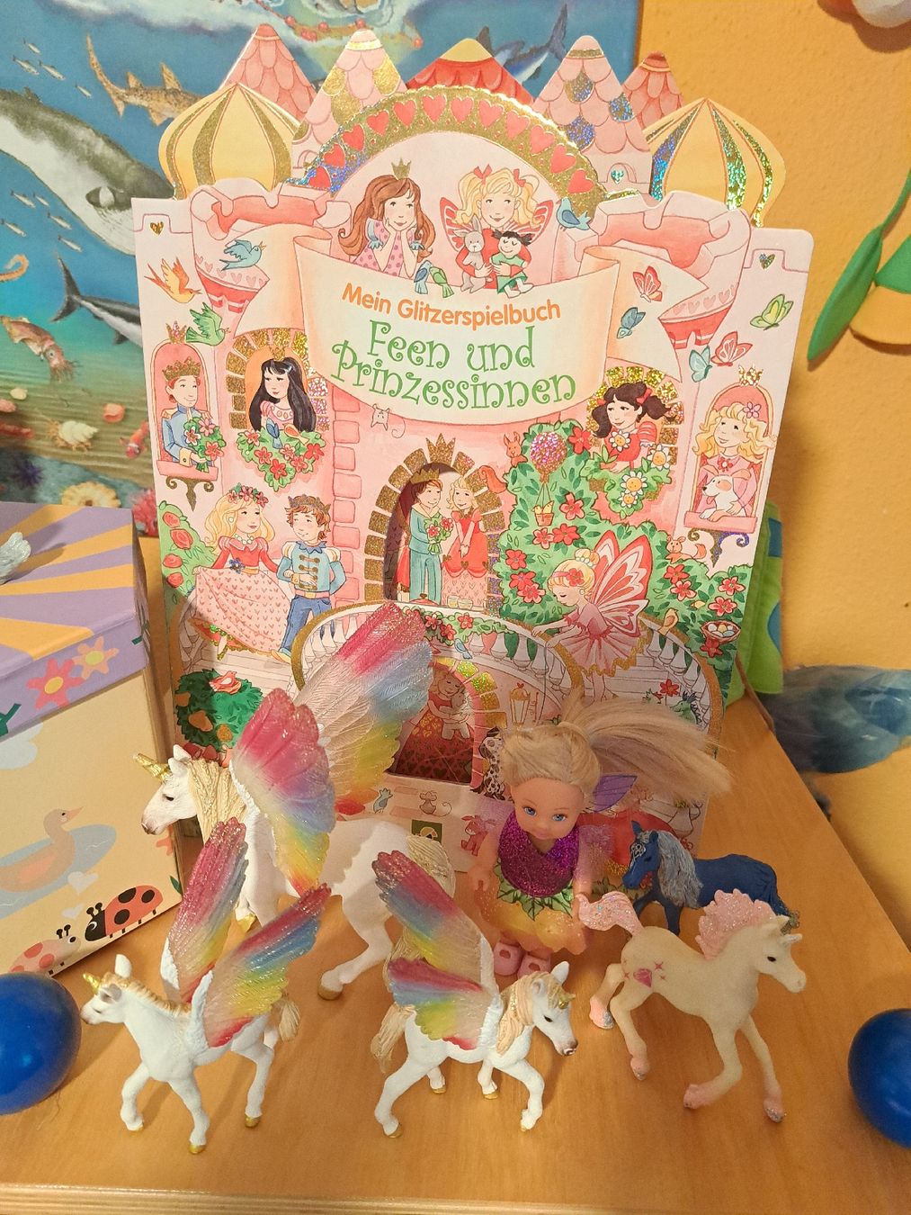 Schleich Giocattoli: Schleich Glitzerpferde mit Buch und Feenkind – Usato da bazenheid venduto da salerno007