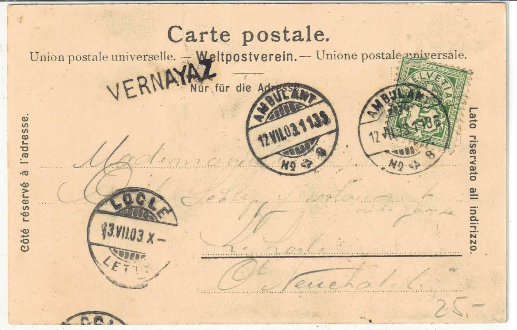 Cartes postales: Vernayaz - Sortie des Gorges du Trient - Stabstempel – D'occasion à Ettingen par Kartenplanet 1