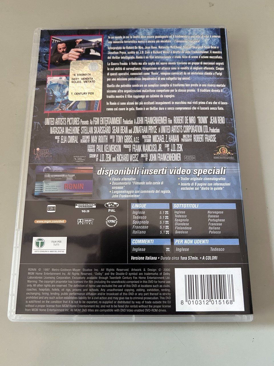 Tutti i DVDs: DVD di "Ronin" (1998) – Usato da Giubiasco venduto da LorisVale 1