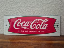 Emailschild Coca Cola Logo Emaille Schild Reklame Bar Salon