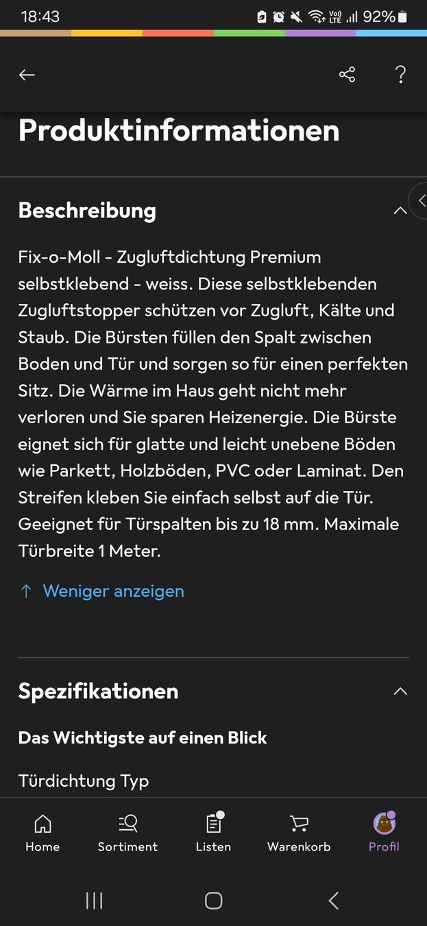 Sanitari: Fix-o-moll Premium Türdichtung – Nuovo e nell'imballaggio originale da Windlach venduto da lanuj 2
