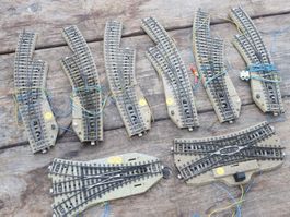 Märklin 8 x Dreiweg Elektro Weichen/Bogenweichen H0