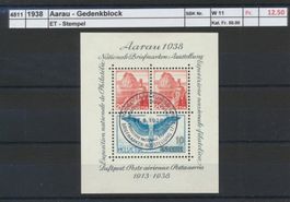 1938 "Aarau - Gedenkblock", ET - Stempel