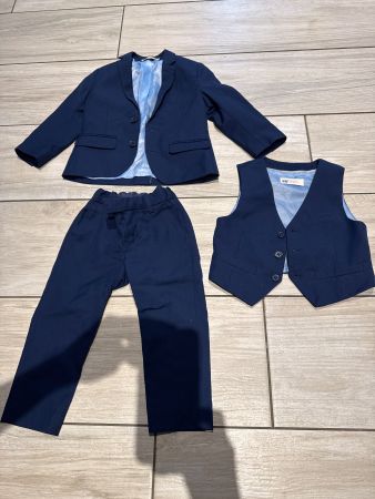 Elegantes Jungen 3er Set Outfit Blazer, Hose 92, Gilet 98