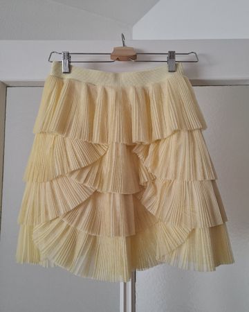 Mini-jupe volantée jaune H&M