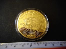 USA 1933, Gold Eagle - Replika von 2003, vergoldet PP 40 mm