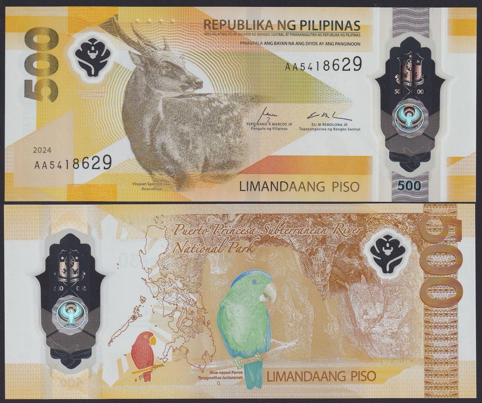 Banconote: Philippinen 500 Piso UNC 2024 – Nuovo e nell'imballaggio originale da Naters venduto da Radman
