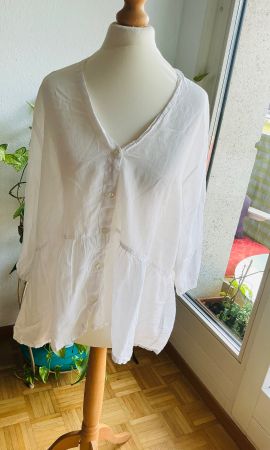 Adorable et aérienne blouse tunique blanche MASAI en coton M