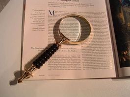 Lupe Messing verzierter Griff inMessing o. Silberca. 23,0 cm
