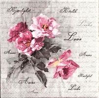2 Serviette Vintage  love  Roses