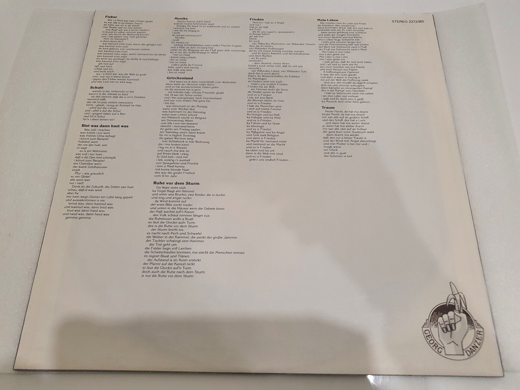 Schallplatten: Georg Danzer ‎– Ruhe Vor Dem Sturm – Gebraucht aus Uster von Vinyl-Leidenschaft 3