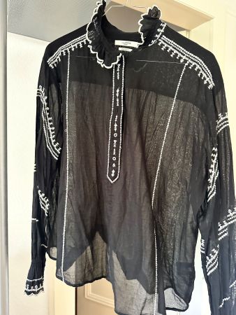 ISABEL MARANT Etoile broderie black shirt 38