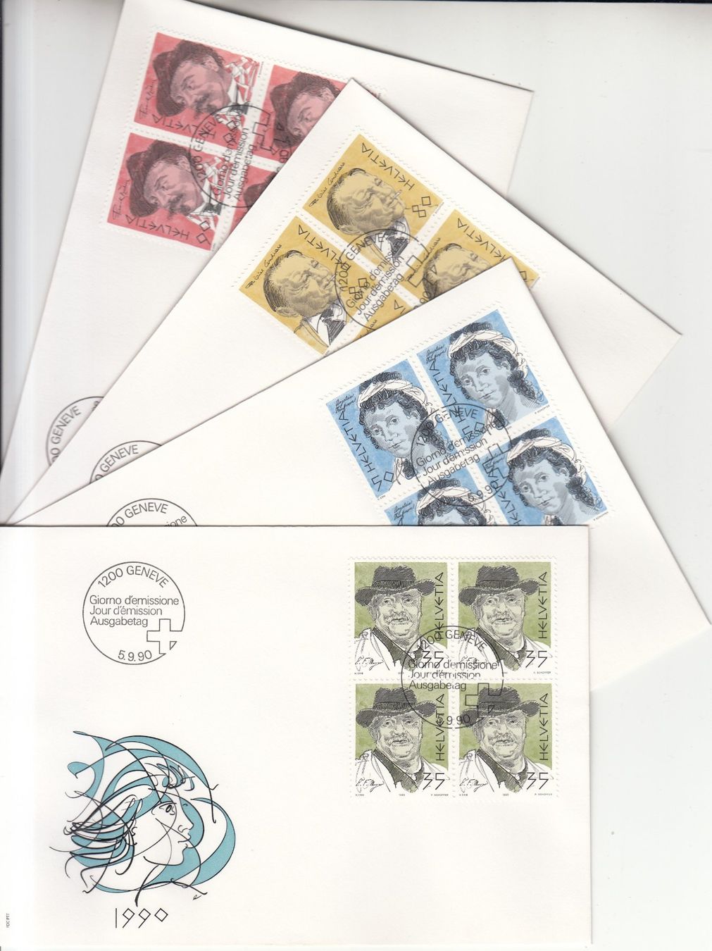 Alle Briefmarken: SBK 801 - 804 im 4er-Block FDC – Gebraucht aus Bürglen TG von StampGraf
